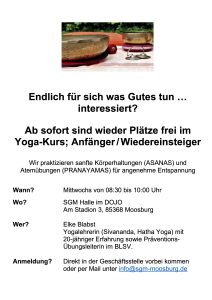 Mehr über den Artikel erfahren Yoga am Mittwoch Morgen